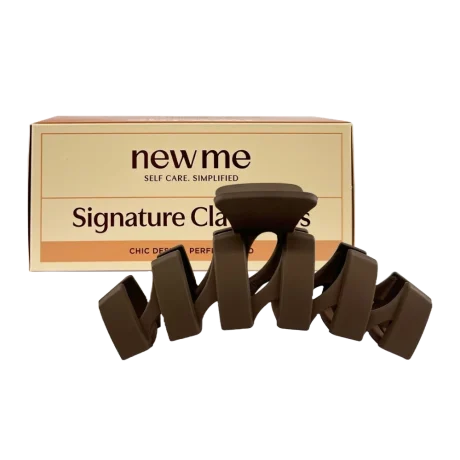 New Me Signature Claw Clip - Matte Brown