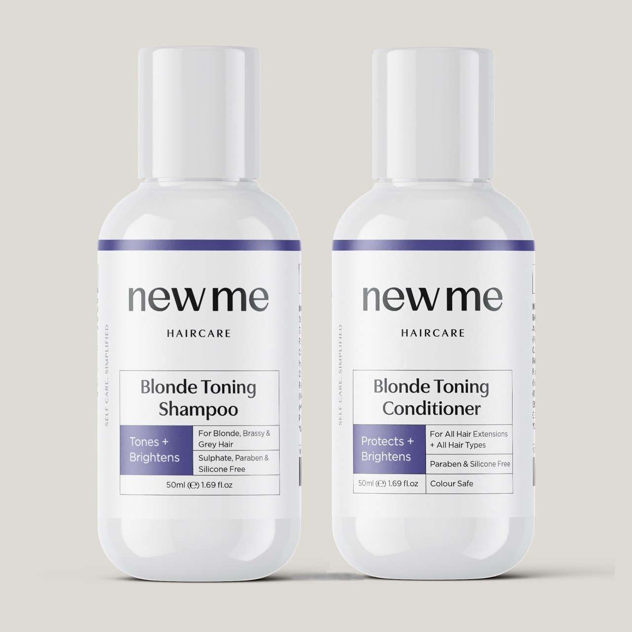 New Me Blond Toning Shampoo and Conditioner Duo 50ml