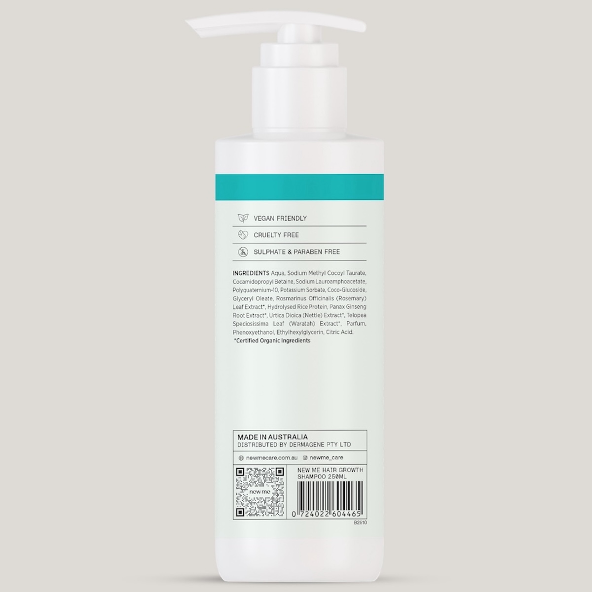 New Me Hair Growth Shampoo 250ml Ingredients