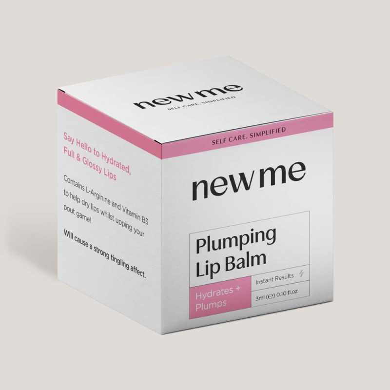 New Me plumping lip Balm-box