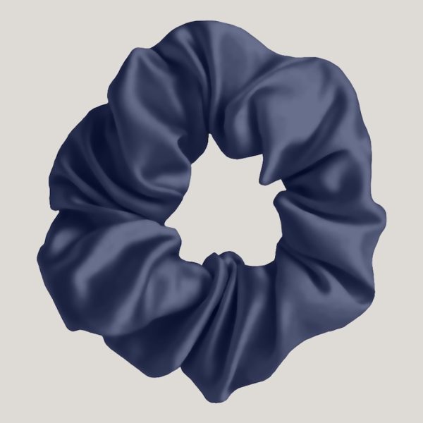 new me satin scrunchie blue