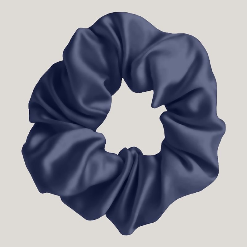 new me satin scrunchie blue
