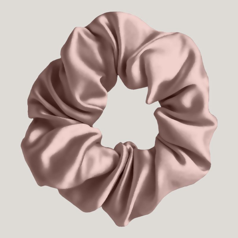 new me satin scrunchie brown