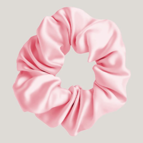 new me satin scrunchie pink